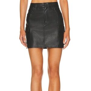 Hudson Jeans Cargo Faux Leather Viper Skirt in Black